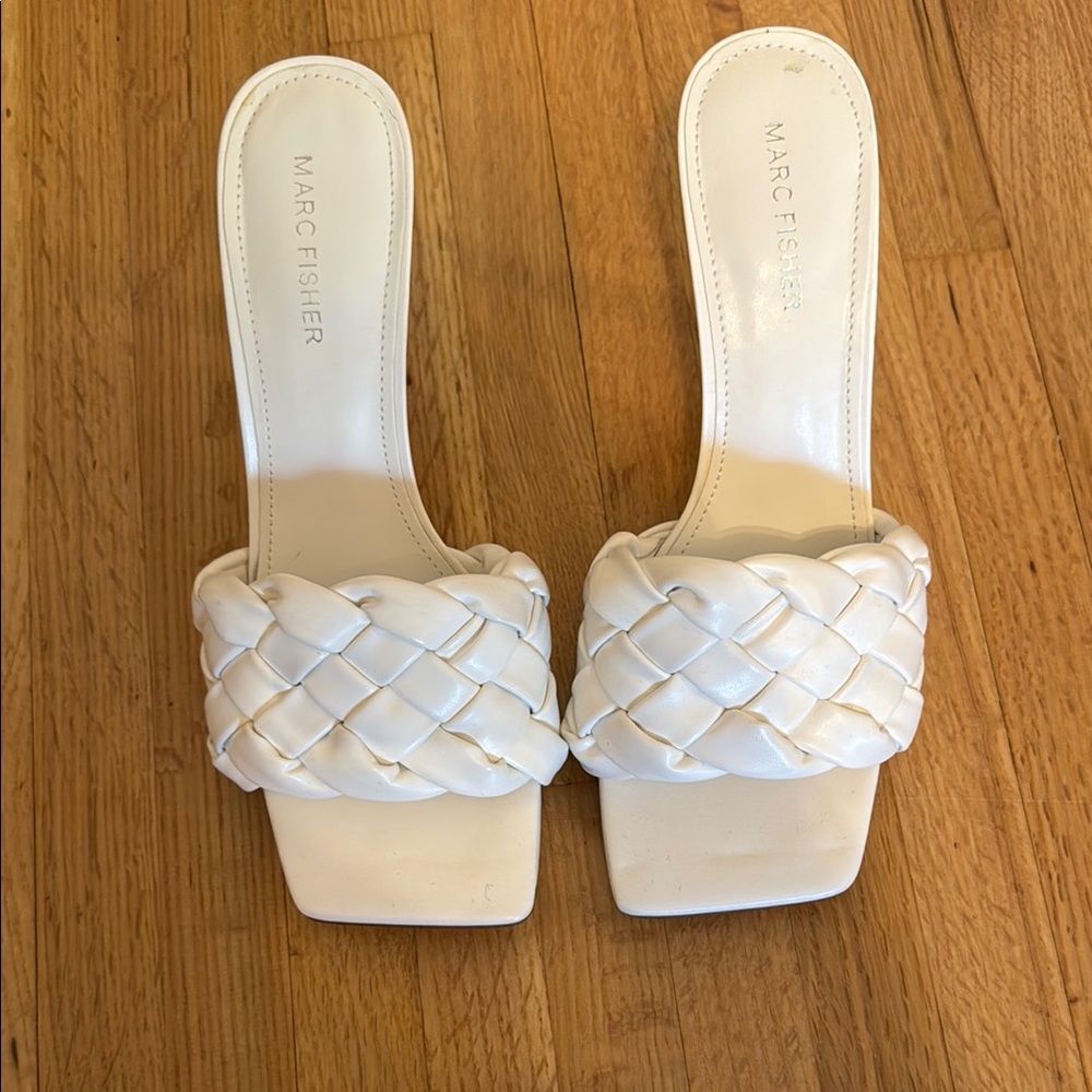 Marc Fisher White Minimalist Sandals